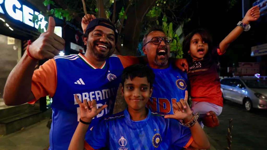 Fans celebrate India's T20 World Cup victory on Sunday.