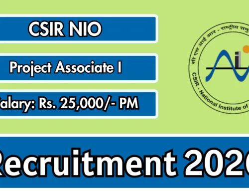 CSIR-NIO Project Associate – I Recruitment 2026: Apply Online